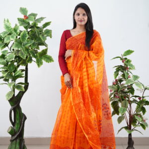 ব্লকপ্রিন্টেড সফট সিল্ক শাড়ি