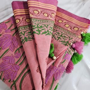 পিওর কটন শাড়ি (পিংক)
