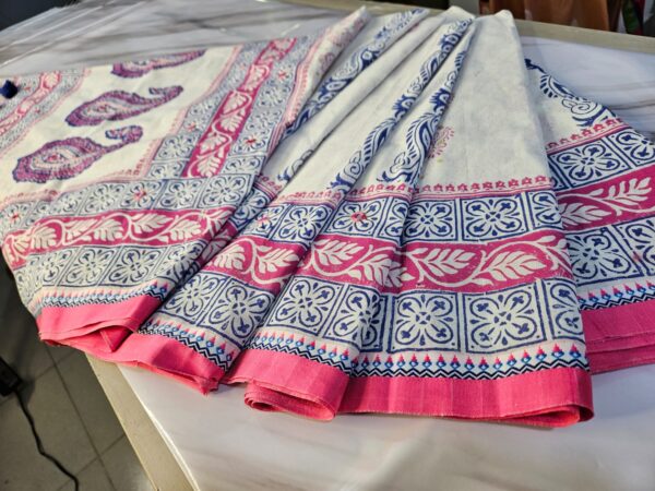 রয়েল ব্লু সিল্ক শাড়ি - Image 8